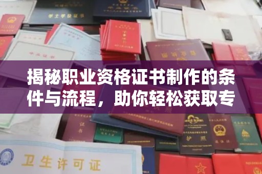 星子揭秘职业资格证书制作的条件与流程，助你轻松获取专业认证