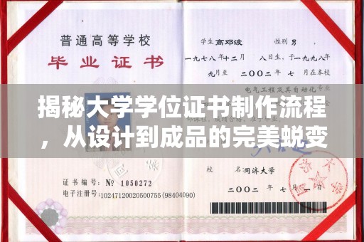星子揭秘大学学位证书制作流程，从设计到成品的完美蜕变